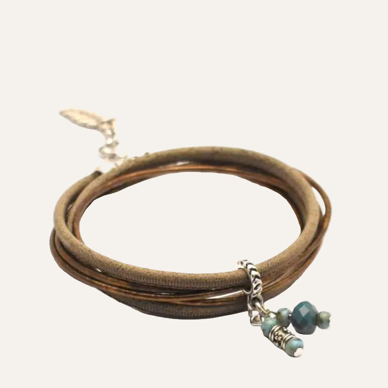 Bruine wikkelarmband dames - Idhuna Jewels