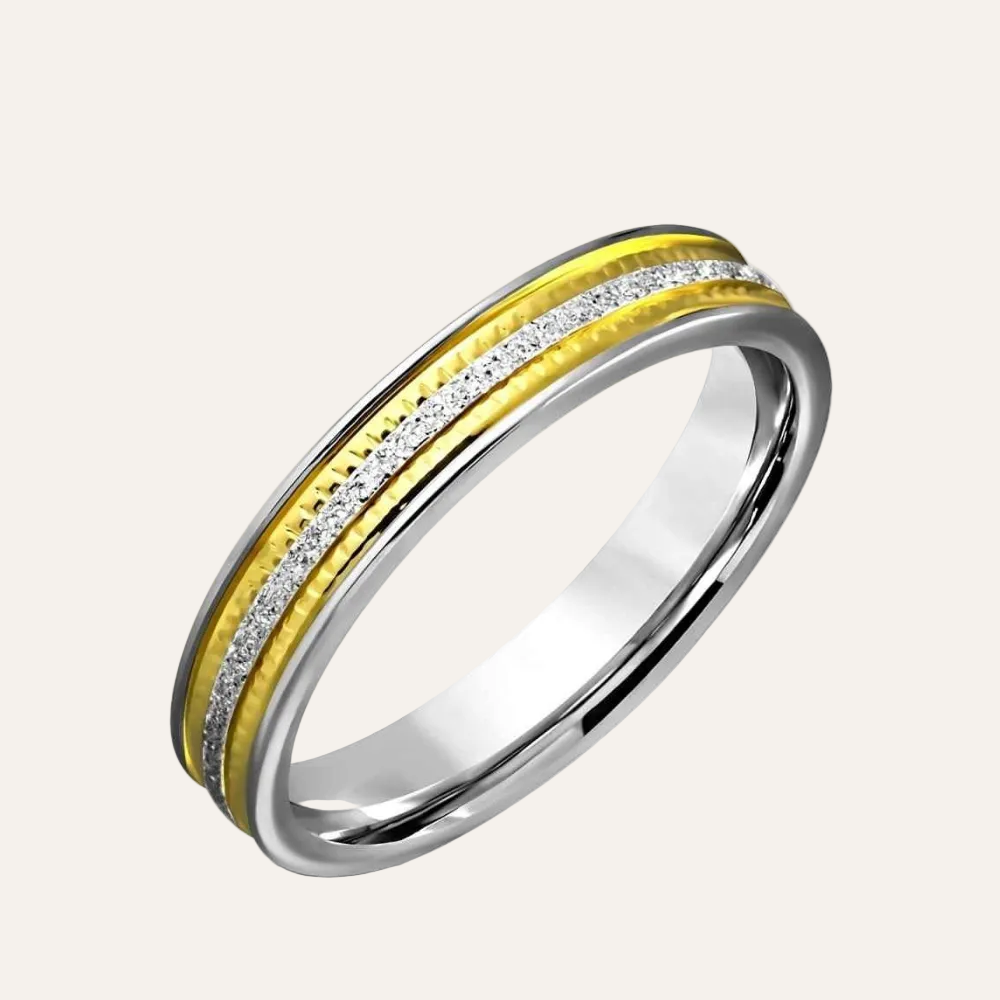 Chirurgisch staal ring zilver met goud