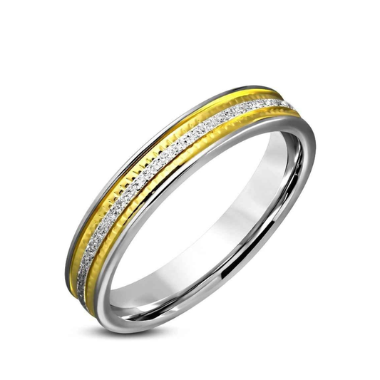 Chirurgisch staal ring zilver met goud