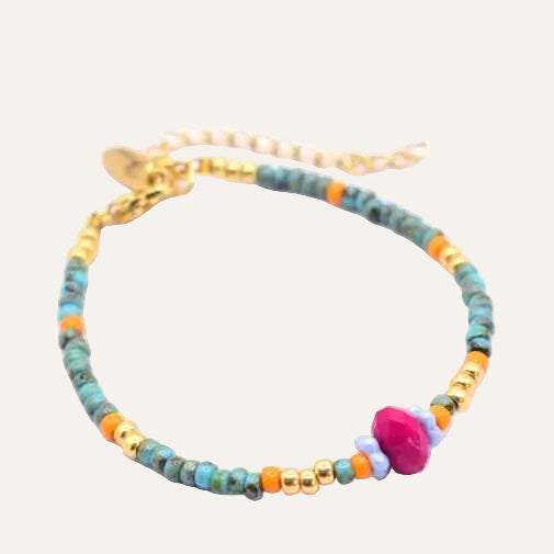 Dames kralen armband Miyuki turquoise Elisa - Idhuna Jewels