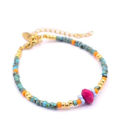 Dames kralen armband Miyuki turquoise Elisa - Idhuna Jewels