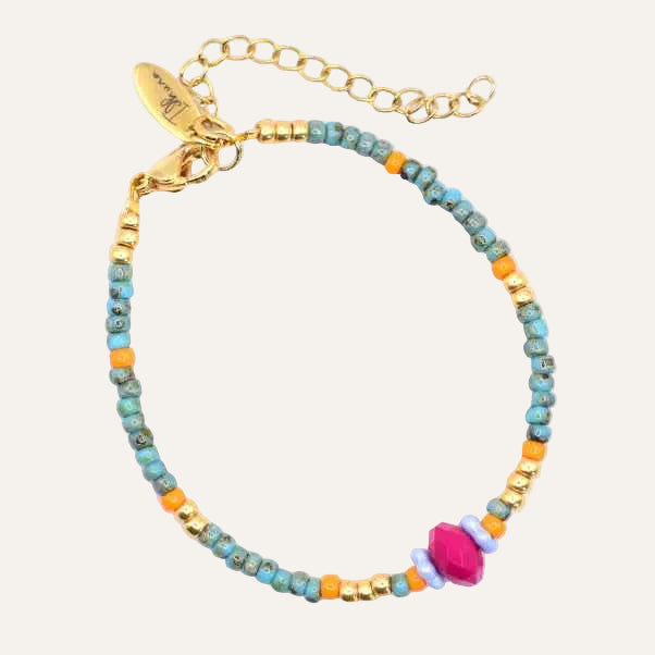 Dames kralen armband Miyuki turquoise Elisa - Idhuna Jewels