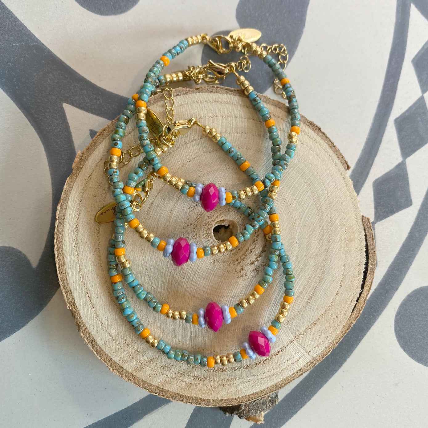 Dames kralen armband Miyuki turquoise Elisa - Idhuna Jewels