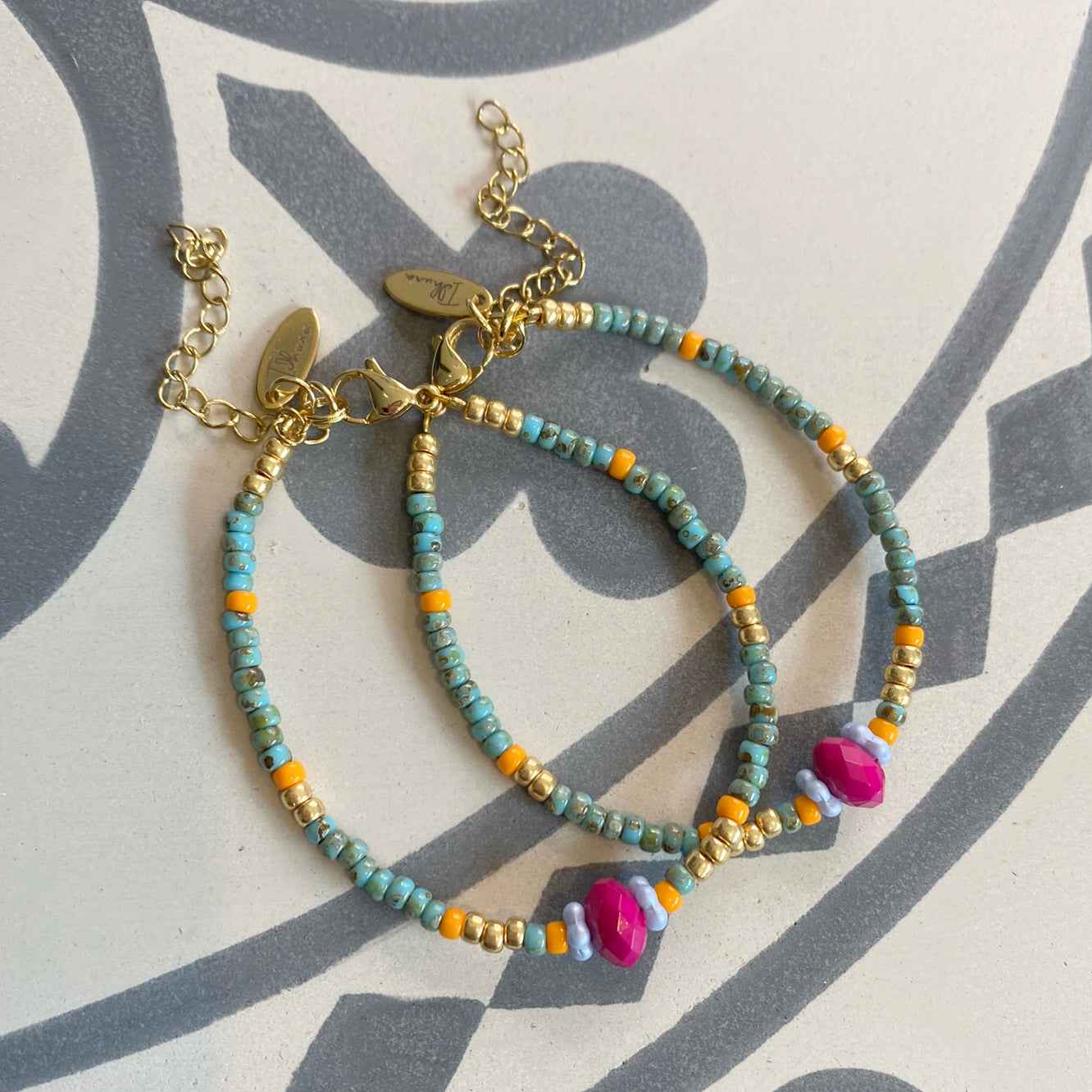 Dames kralen armband Miyuki turquoise Elisa - Idhuna Jewels