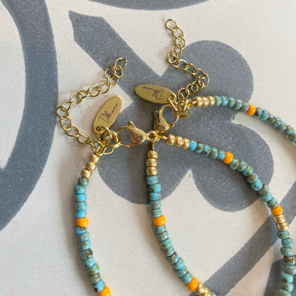 Dames kralen armband Miyuki turquoise Elisa - Idhuna Jewels