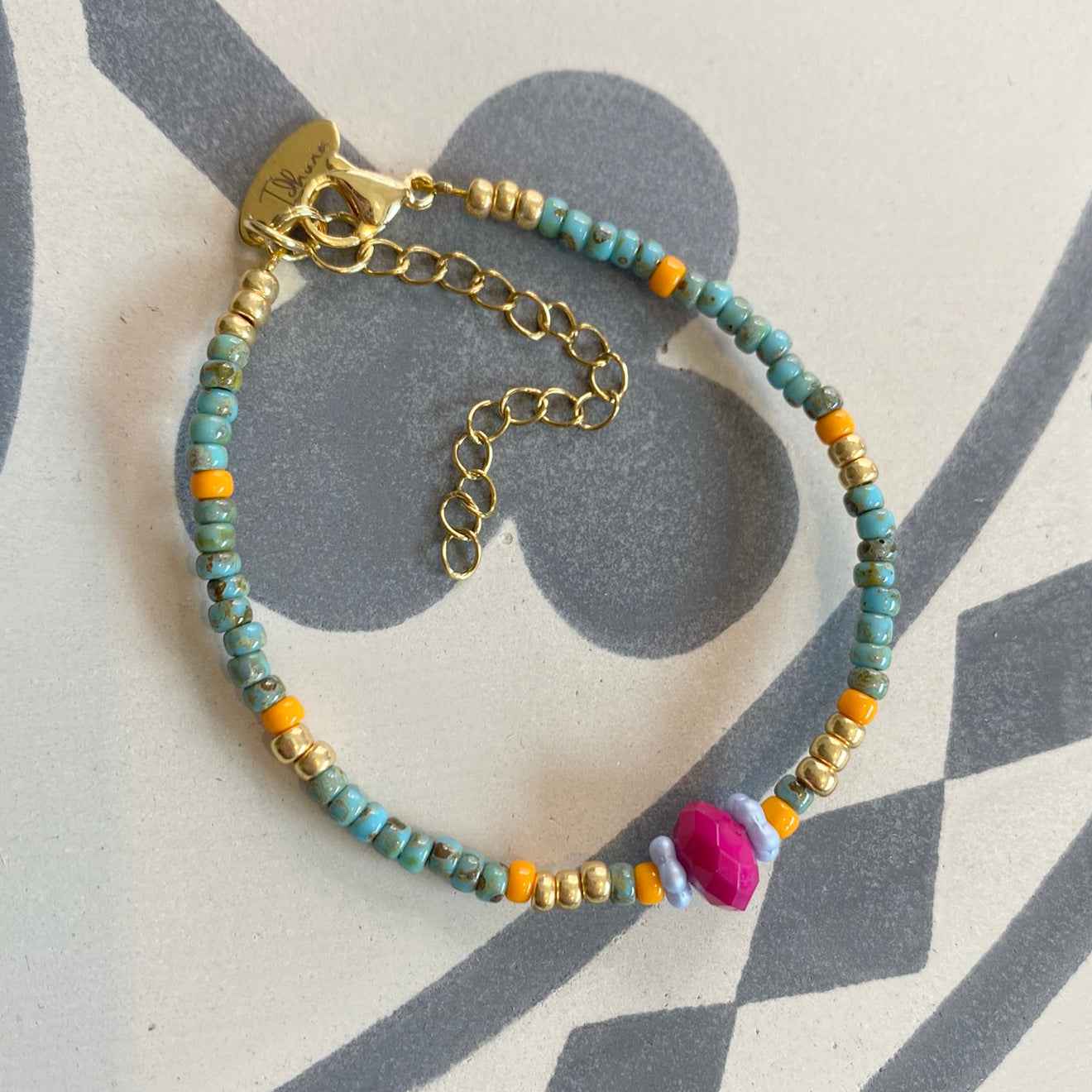 Dames kralen armband Miyuki turquoise Elisa - Idhuna Jewels