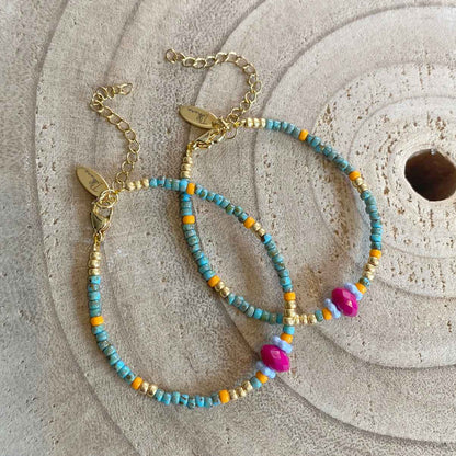 Dames kralen armband Miyuki turquoise Elisa - Idhuna Jewels