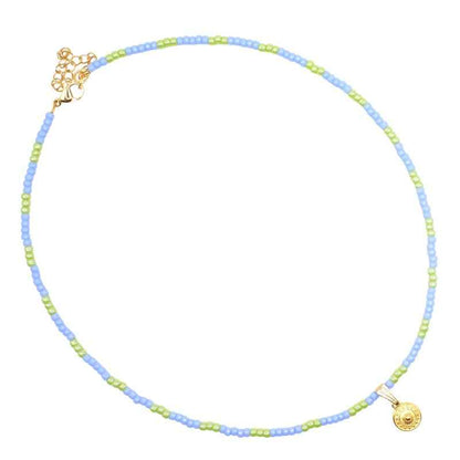 Dames Kralen Ketting Miyuki Lavendel Appeltjes Groen RVS - Idhuna Jewels