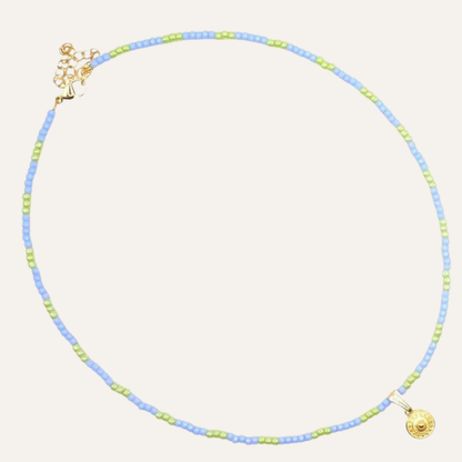 Dames Kralen Ketting Miyuki Lavendel Appeltjes Groen RVS