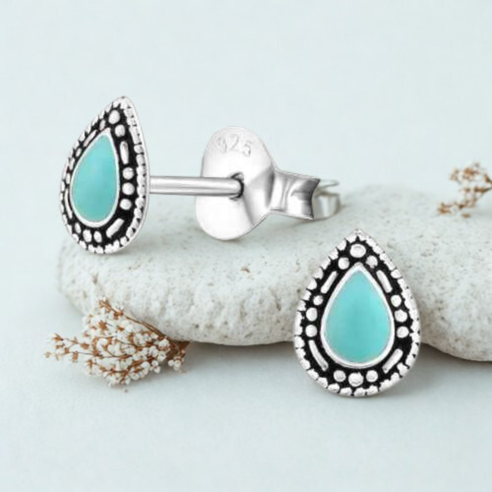 Dames Oorbellen 925 zilver traan Druppel Bali Stijl