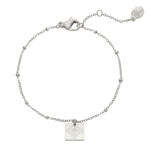 Dames armband staal zilver met bedel Keltisch kruis Sara - Idhuna Jewels