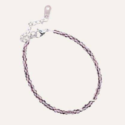 Dames armband zwart wit gestreepte kralen Staal zilver - Idhuna Jewels