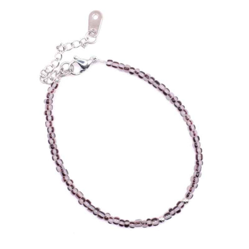 Dames armband zwart wit gestreepte kralen Staal zilver - Idhuna Jewels