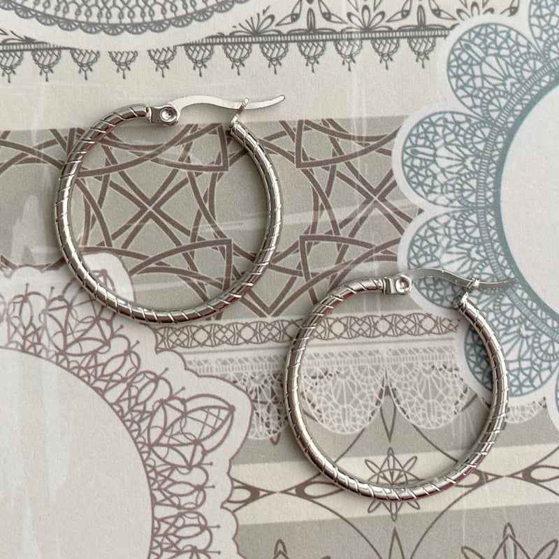 Dames oorringen Rvs zilver - 30 mm - Idhuna Jewels