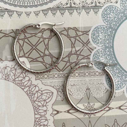 Dames oorringen Rvs zilver - 30 mm - Idhuna Jewels