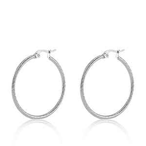 Dames oorringen Rvs zilver - 30 mm - Idhuna Jewels