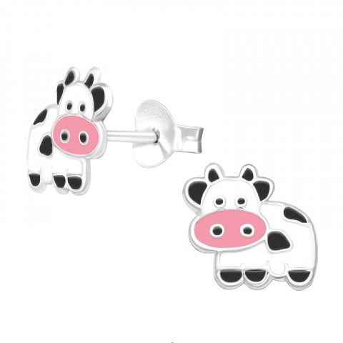 Dieren Oorbellen Kinderen Koe 925 zilver - Idhuna Jewels