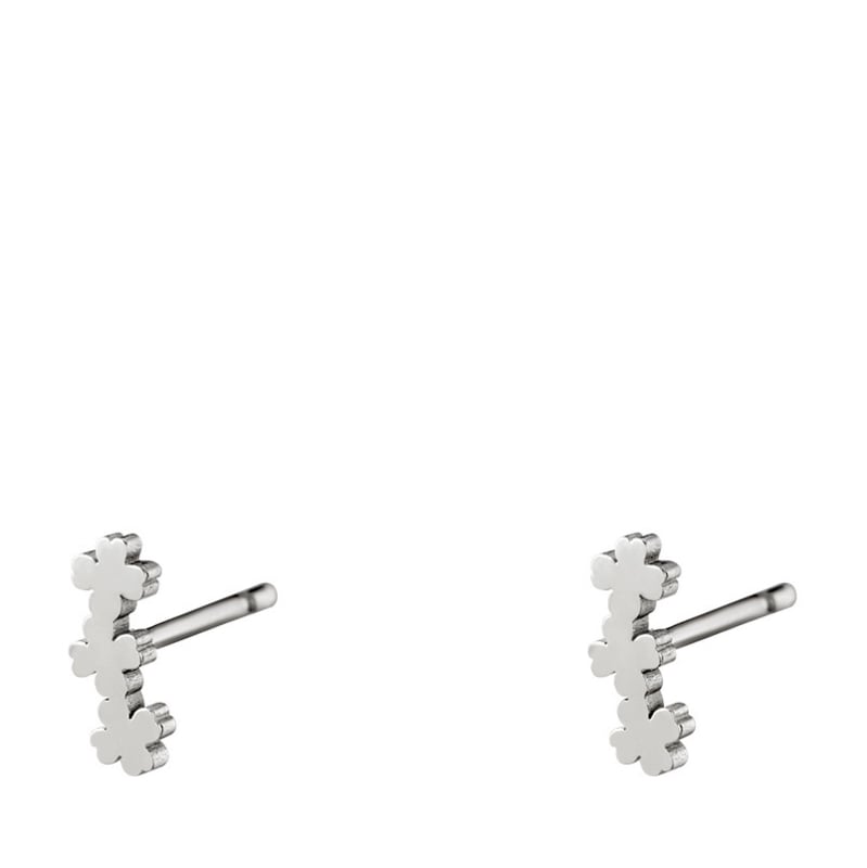 Drie klavertjes vier Oorbellen staal zilver - Idhuna Jewels