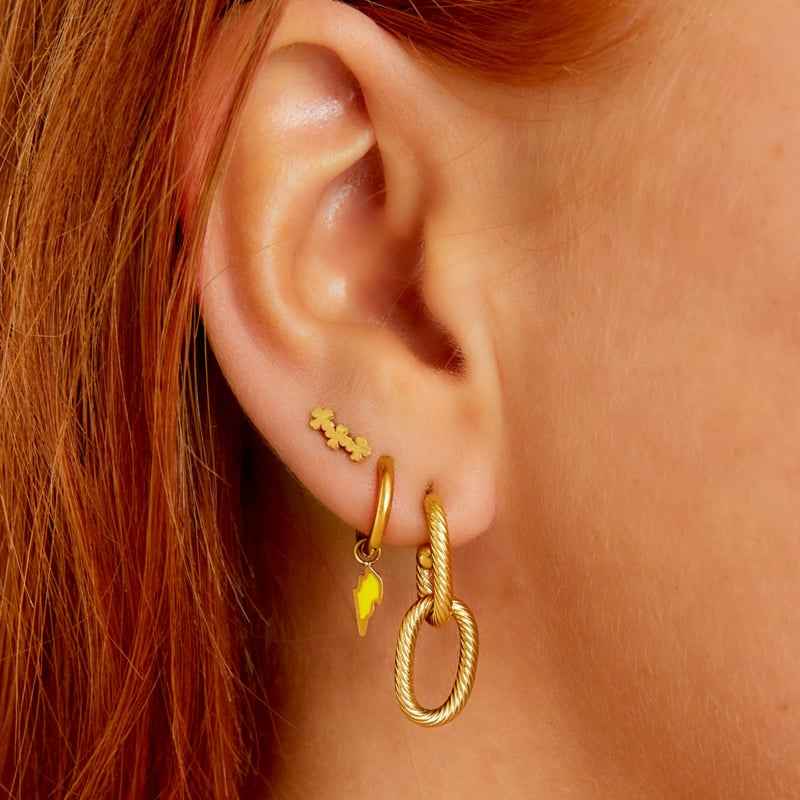 Drie klavertjes vier Oorbellen staal zilver - Idhuna Jewels