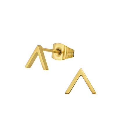 Driehoek V Oorknopjes Chirurgisch staal Goud