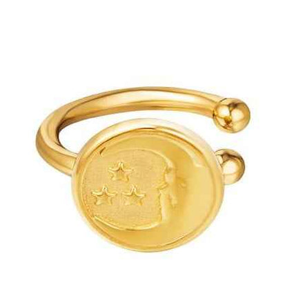 Ear Cuff Goud staal Maan en Sterren - Idhuna Jewels