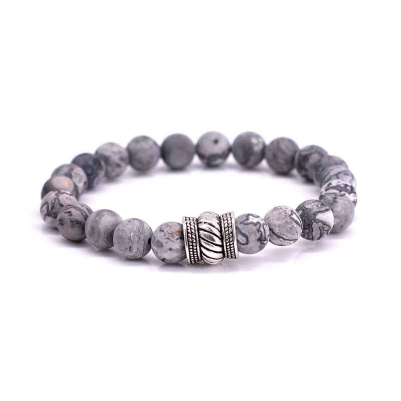 Fortuna Beads kralen armband Grijs Bali basic Jasper - Idhuna Jewels