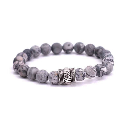 Fortuna Beads kralen armband Grijs Bali basic Jasper - Idhuna Jewels