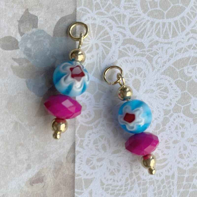 Gebloemde Rvs Bedels voor Oorbellen Goud met Kraaltjes - Idhuna Jewels