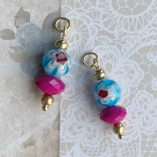 Gebloemde Rvs Bedels voor Oorbellen Goud met Kraaltjes - Idhuna Jewels