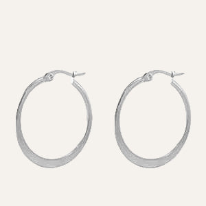Gladde dames oorringen staal zilver 26 mm Suze - Idhuna Jewels