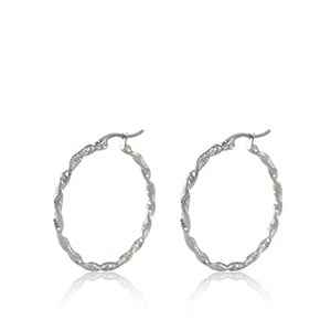 Grote oorringen gedraaid zilver Lilo - 25 mm - Idhuna Jewels