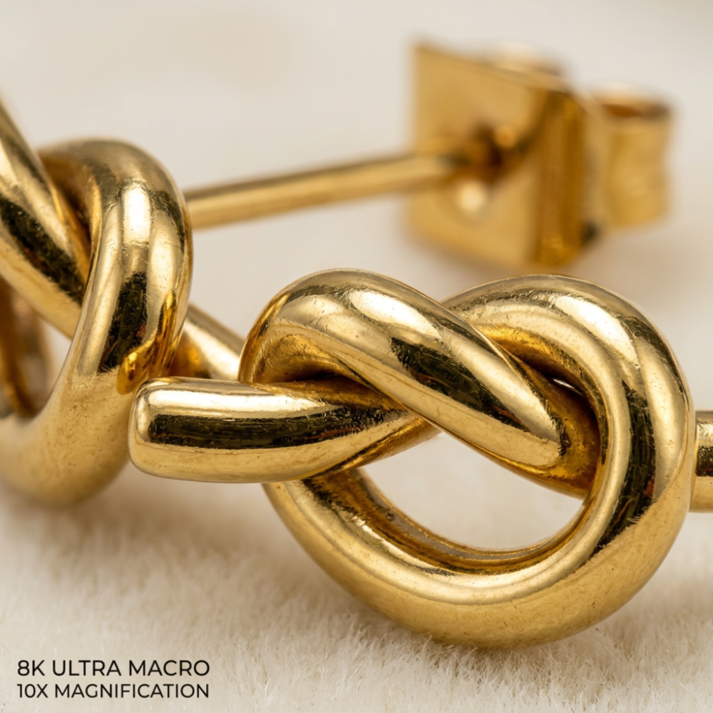 Infinity Oorknopjes Staal Goud 