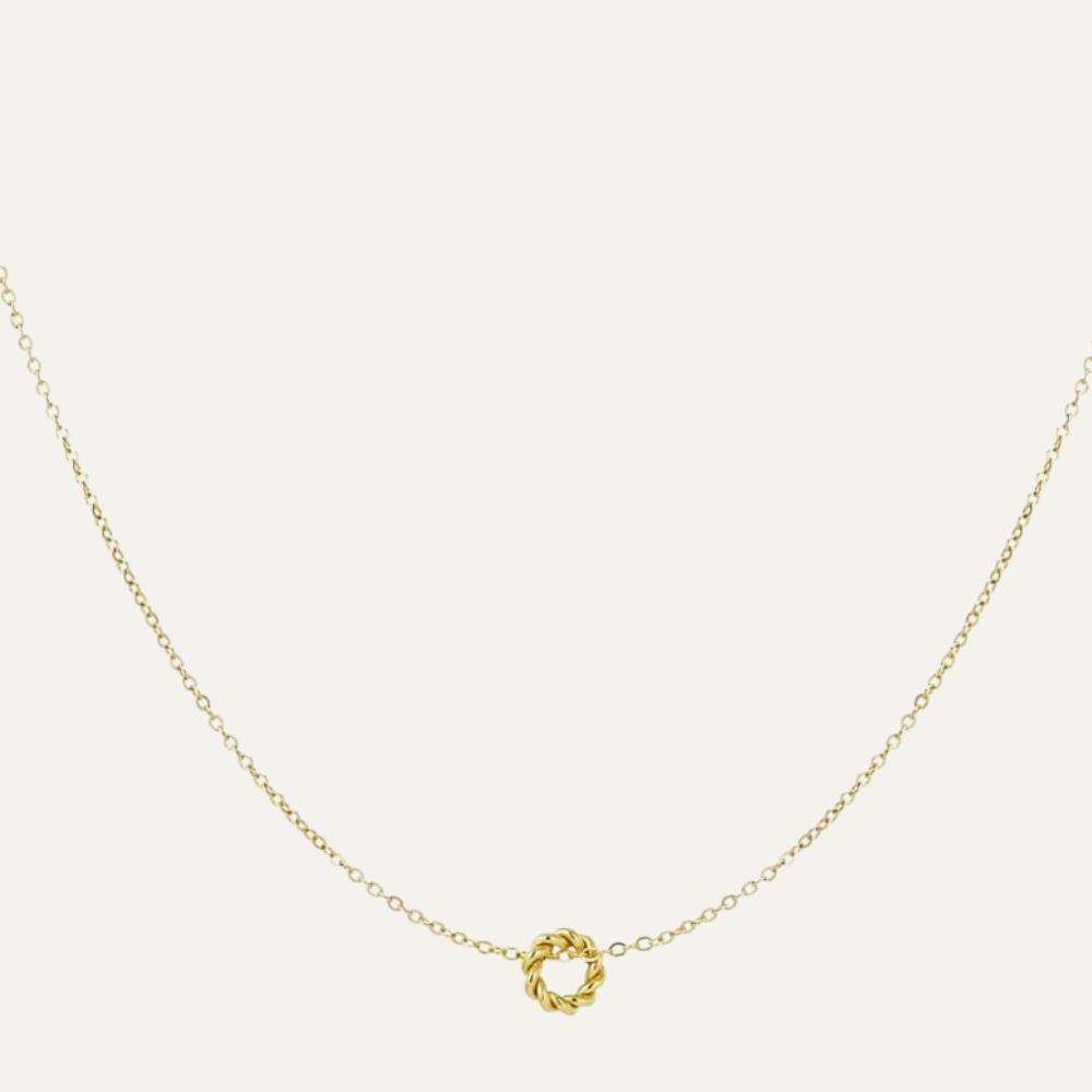 Infinity Cirkel gedraaid minimalistische ketting dames staal goud