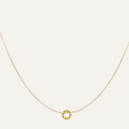 Infinity Cirkel gedraaid minimalistische ketting dames staal goud