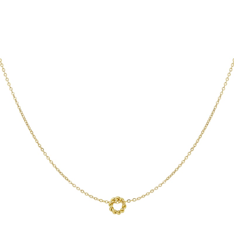 Infinity Cirkel gedraaid minimalistische ketting dames staal goud - Idhuna Jewels