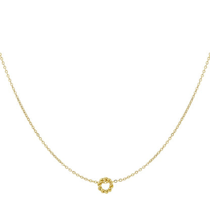 Infinity Cirkel gedraaid minimalistische ketting dames staal goud - Idhuna Jewels