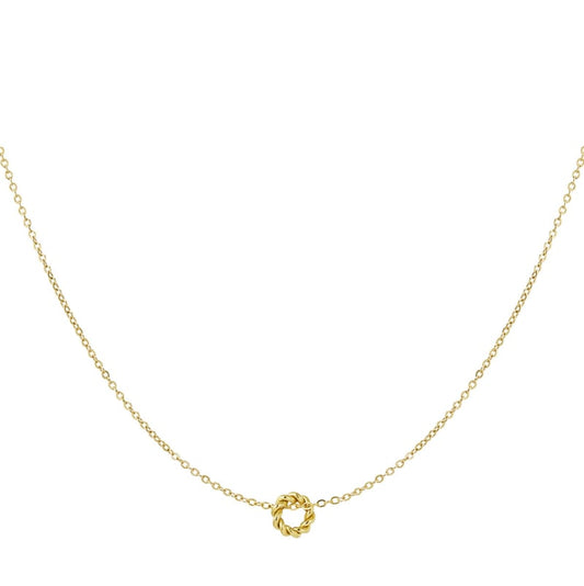 Infinity Cirkel gedraaid minimalistische ketting dames staal goud - Idhuna Jewels