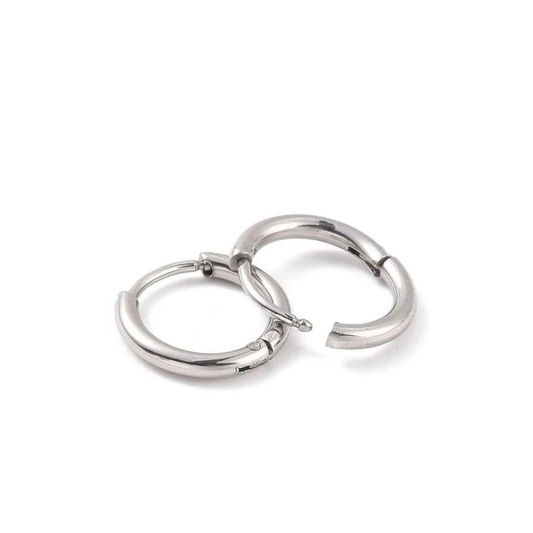 Kleine mini oorringen staal zilverkleurig