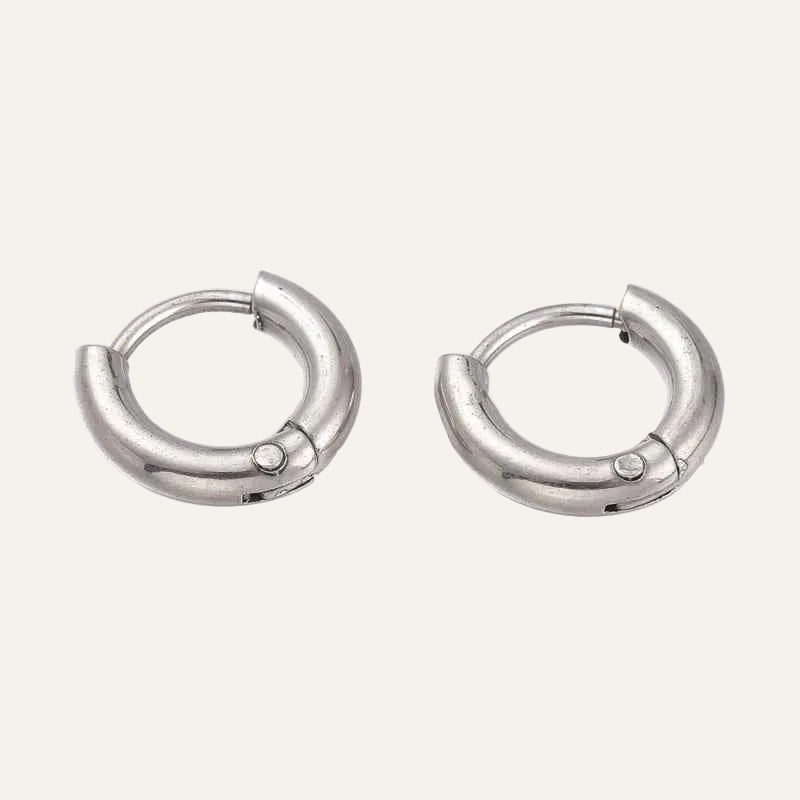 Kleine mini oorringen zilverkleurig staal - Idhuna Jewels