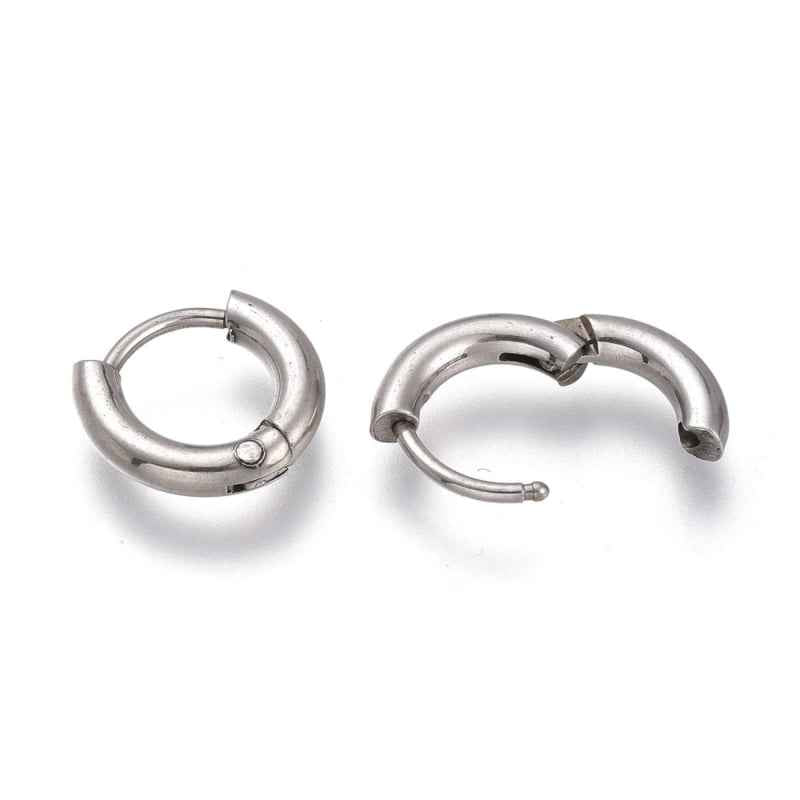 Kleine mini oorringen zilverkleurig staal - Idhuna Jewels