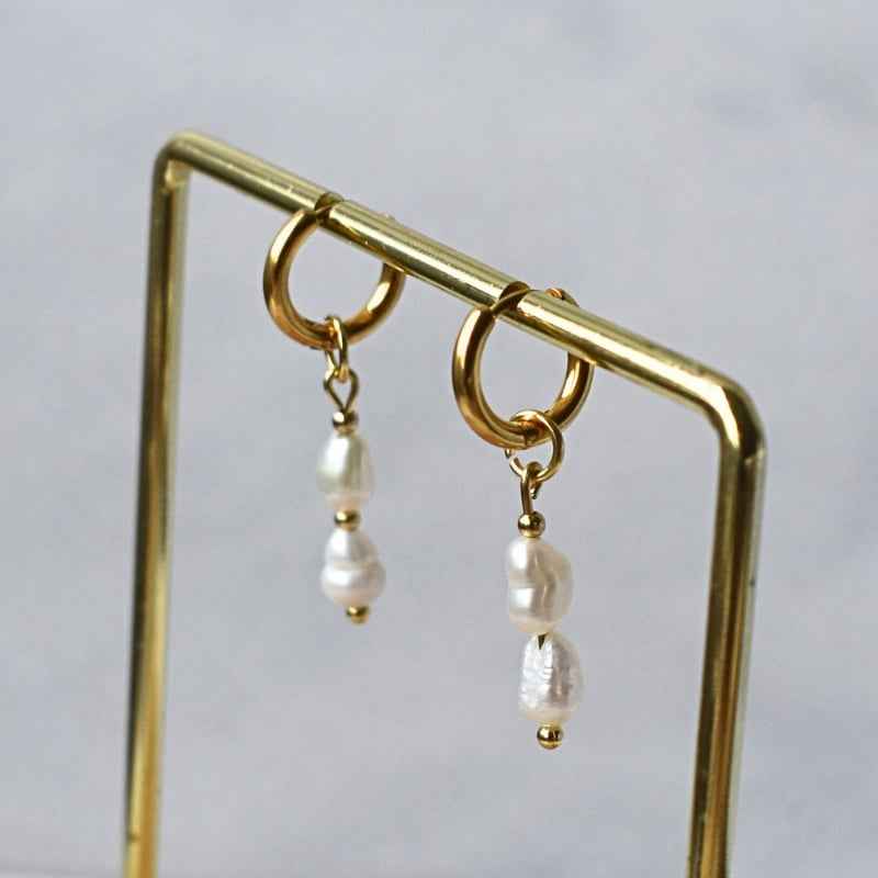 Kleine mini stalen oorringen goud 10 mm - Idhuna Jewels