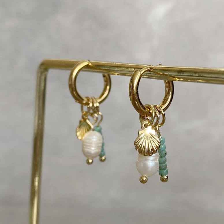 Kleine mini stalen oorringen goud 10 mm - Idhuna Jewels