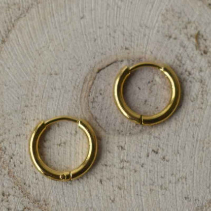 Kleine mini stalen oorringen goud 10 mm - Idhuna Jewels