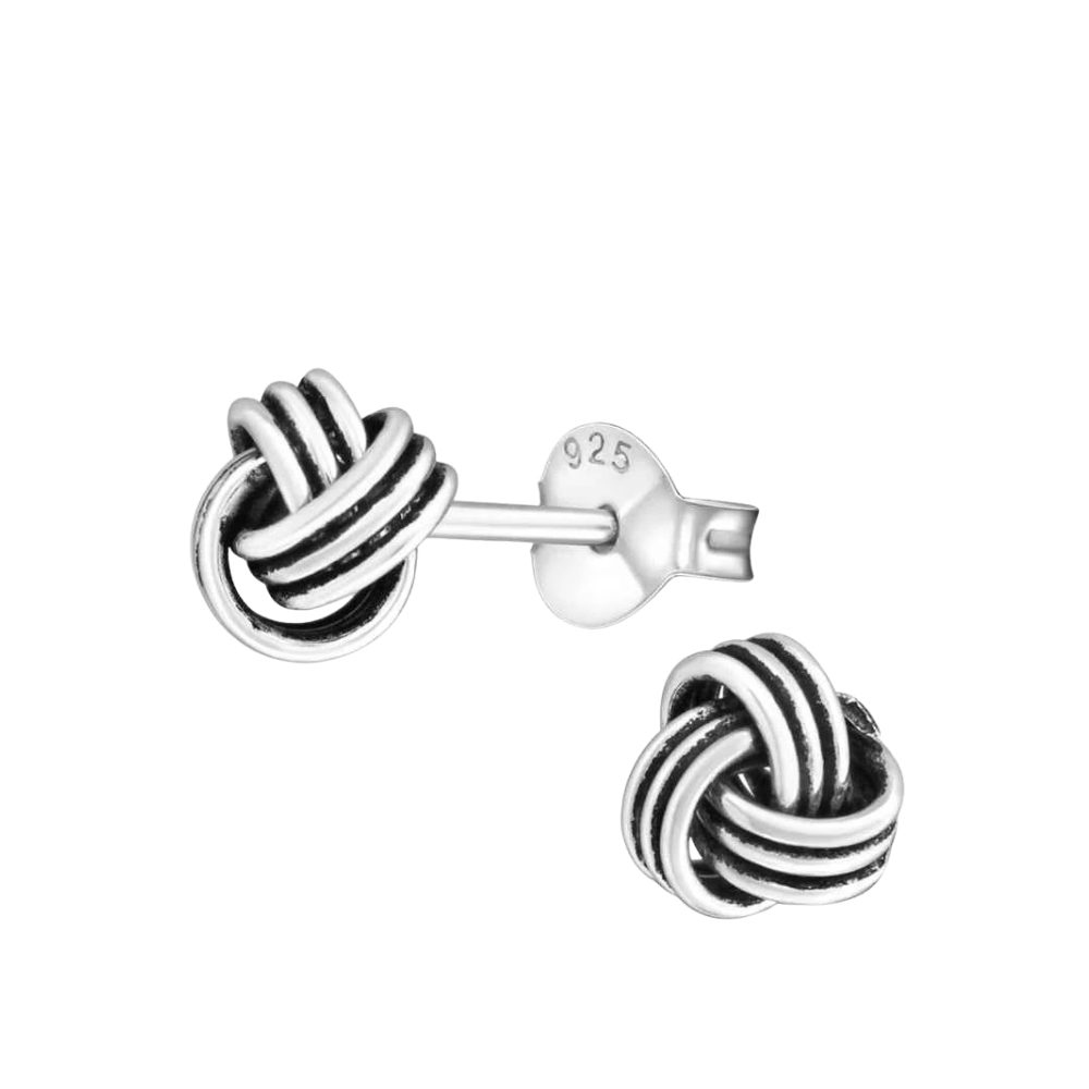 Knoop dames oorbellen 925 zilver