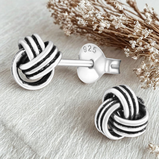 Knoop dames oorbellen 925 zilver