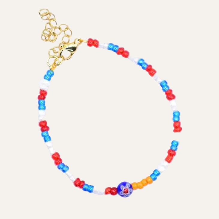 Koningsdag Holland Dutch Armband Rood Wit Blauw Staal goud - Idhuna Jewels