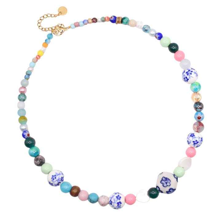 Korte Ketting dames kralen Keramiek Lovely Dutch - Idhuna Jewels