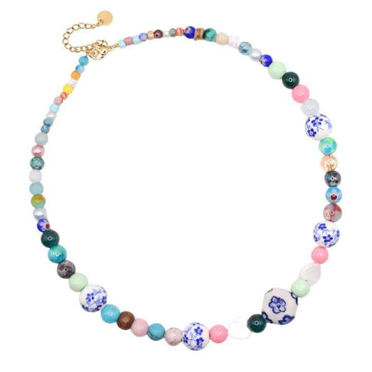 Korte Ketting dames kralen Keramiek Lovely Dutch - Idhuna Jewels