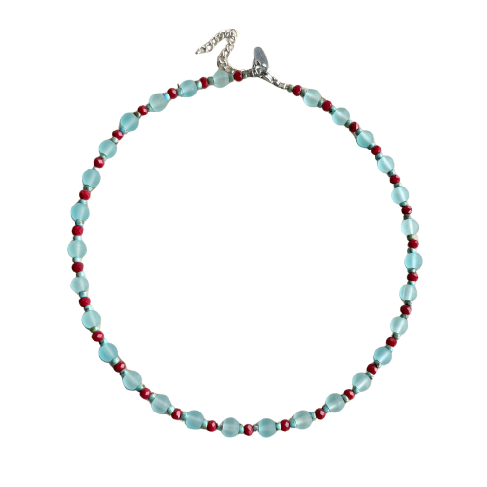 NECKLESS KRALEN BLAUW BURGUNDI SHONA
