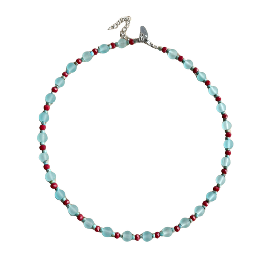 NECKLESS KRALEN BLAUW BURGUNDI SHONA